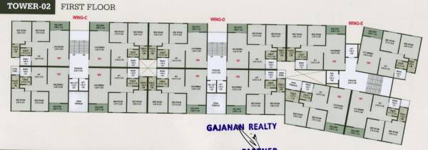  exotica Tower-2 Cluster Plan for 1st Floor