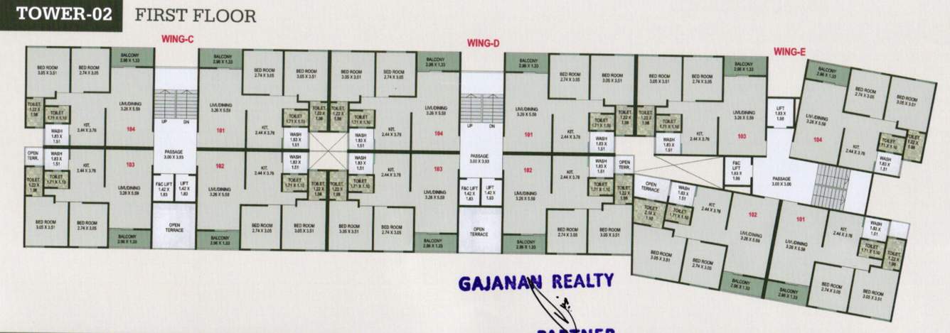  exotica Tower 2 Cluster Plan for 1st Floor
