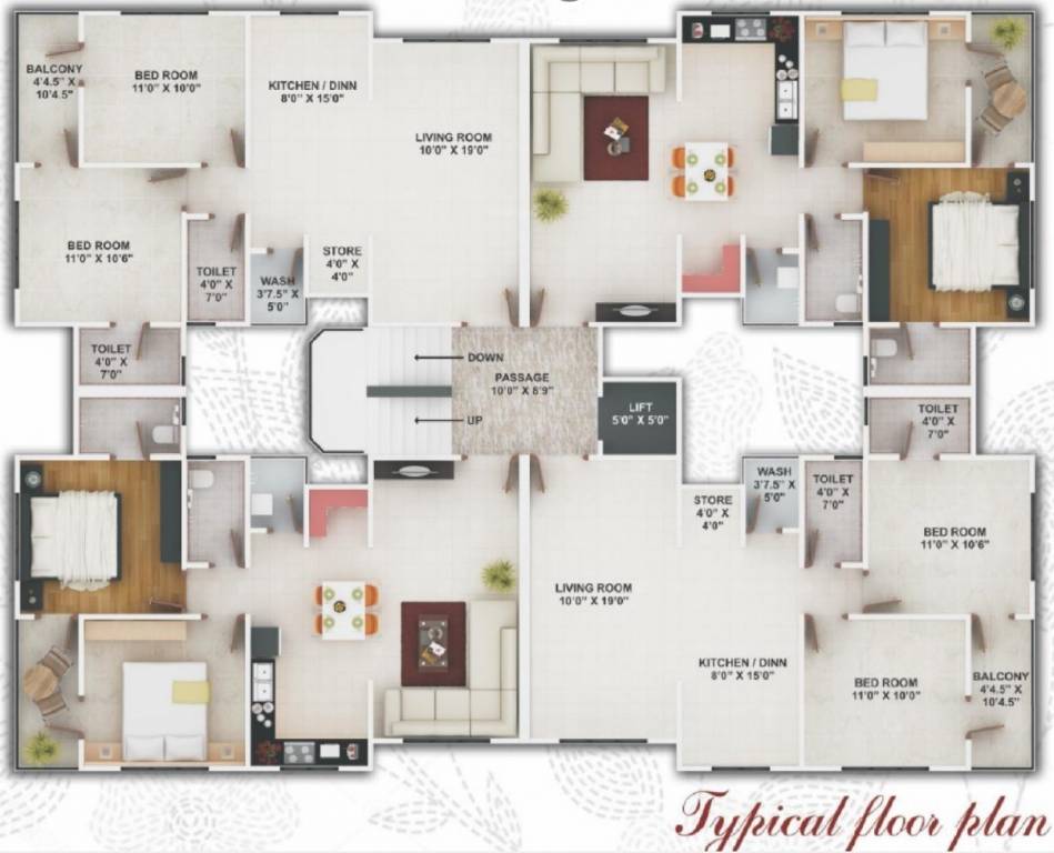  sai palace building f g Typical Cluster Plan