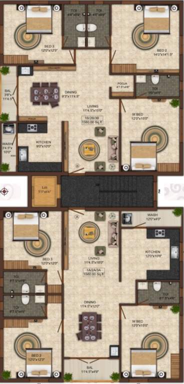  chandrika Chandrika Cluster Plan From 1st To 3rd Floor