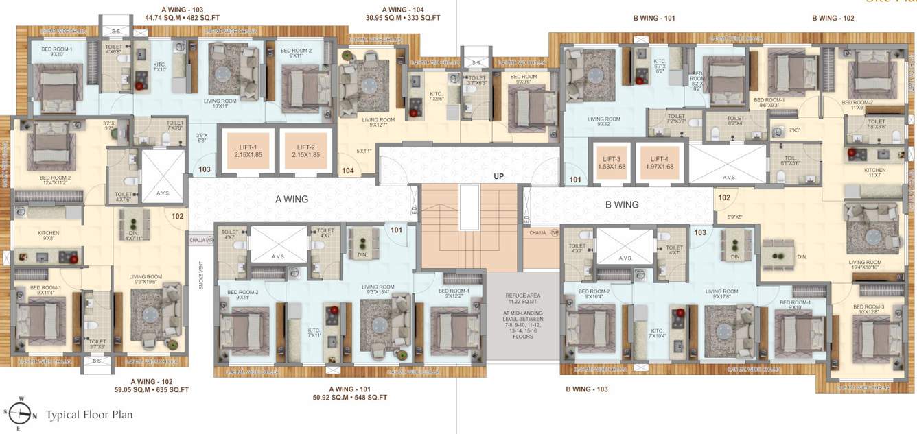  umiya parijat Umiya Parijat Cluster Plan from 1st to 16th Floor