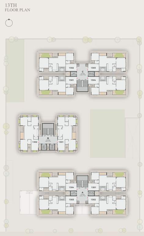  atishay shivalay iii Block A Cluster Plan for 13th Floor
