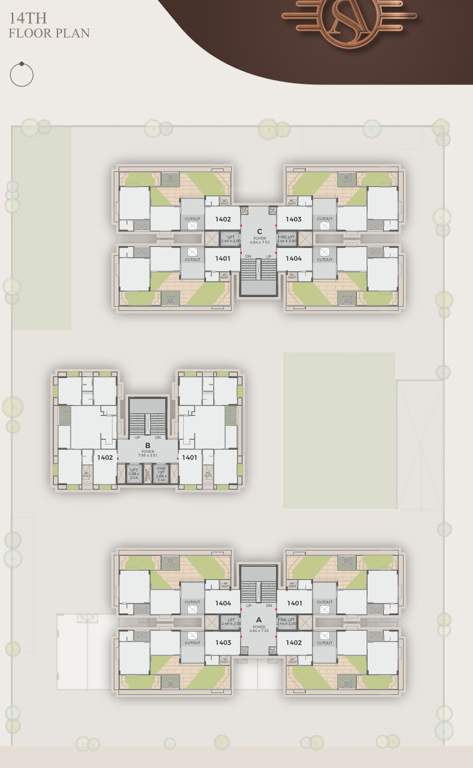  atishay shivalay iii Block A Cluster Plan for 14th Floor