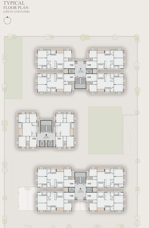  atishay shivalay iii Block A Cluster Plan from 2nd to 12th Floor
