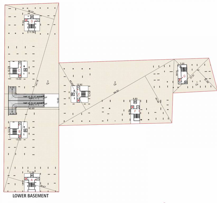 the emerald A, B, C, D, E, F, G Cluster Plan For Lower Basement