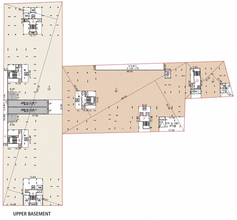 the emerald A, B, C, D, E, F, G Cluster Plan For Upper Basement
