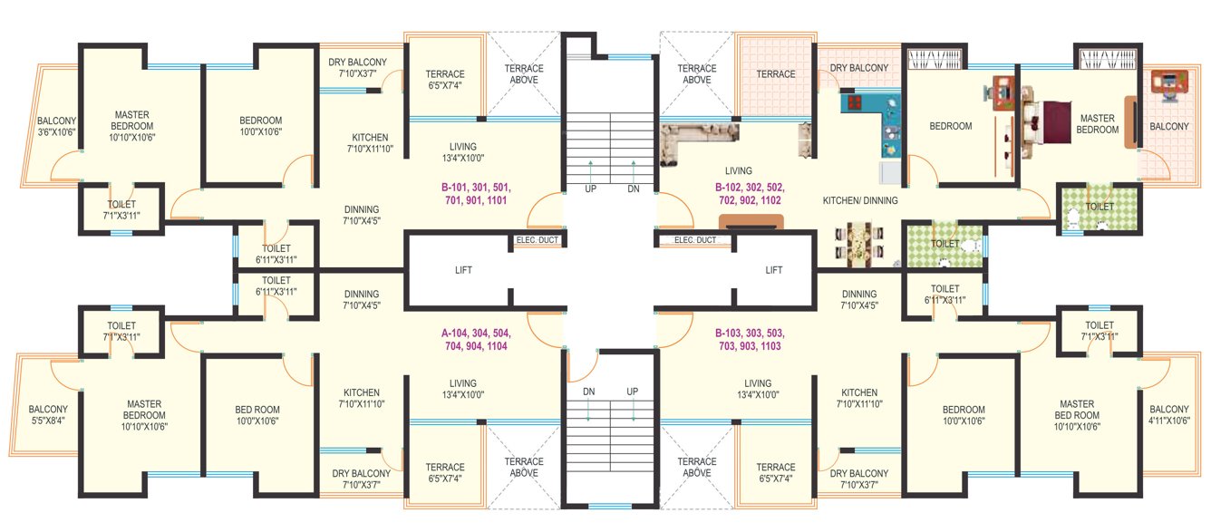  galaxy Building B Cluster Plan For Odd Floors