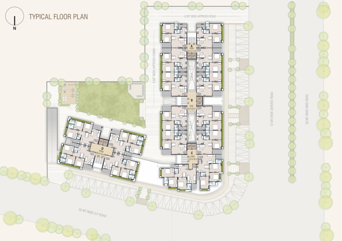  maple green residency A+B+C+D Cluster Plan