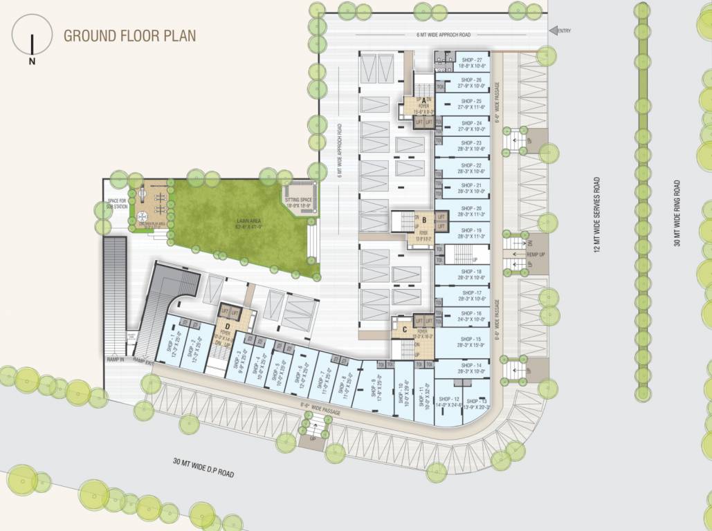  maple green residency A+B+C+D Ground Cluster Plan