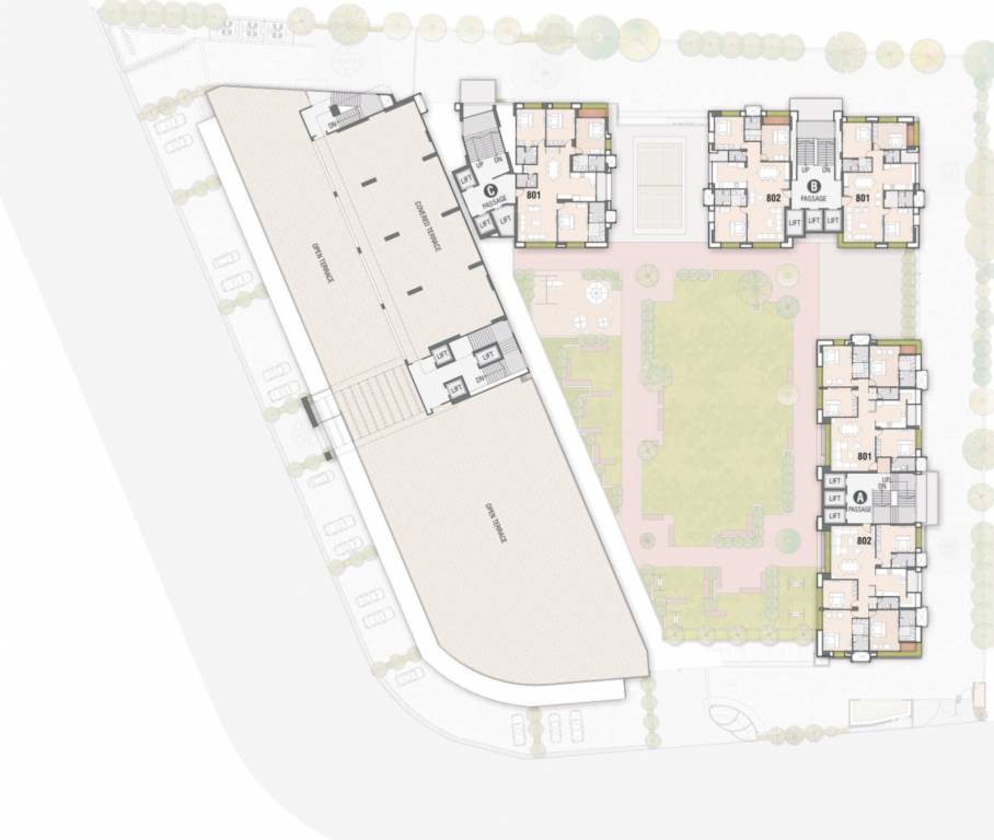 universal homes Block A, B and C Cluster Plan for 8th Floor