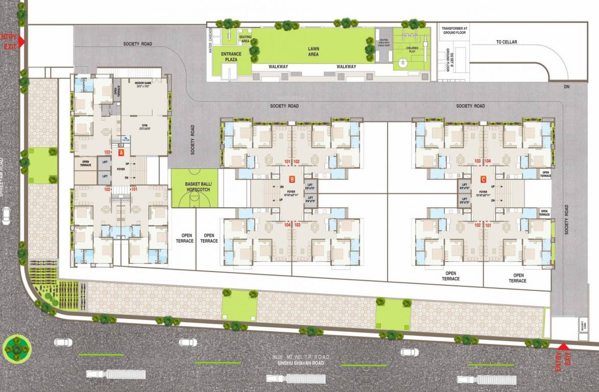  lotus Block A + B + C Cluster Plan for 1st Floor