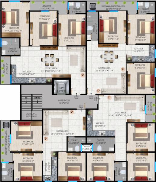 metro-view-floors Cluster Plan Tower D Typical