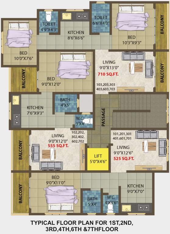  sai residency Sai Residency Cluster Plan from 1st, 2nd, 3rd, 4rth, 6th And 7th Floor