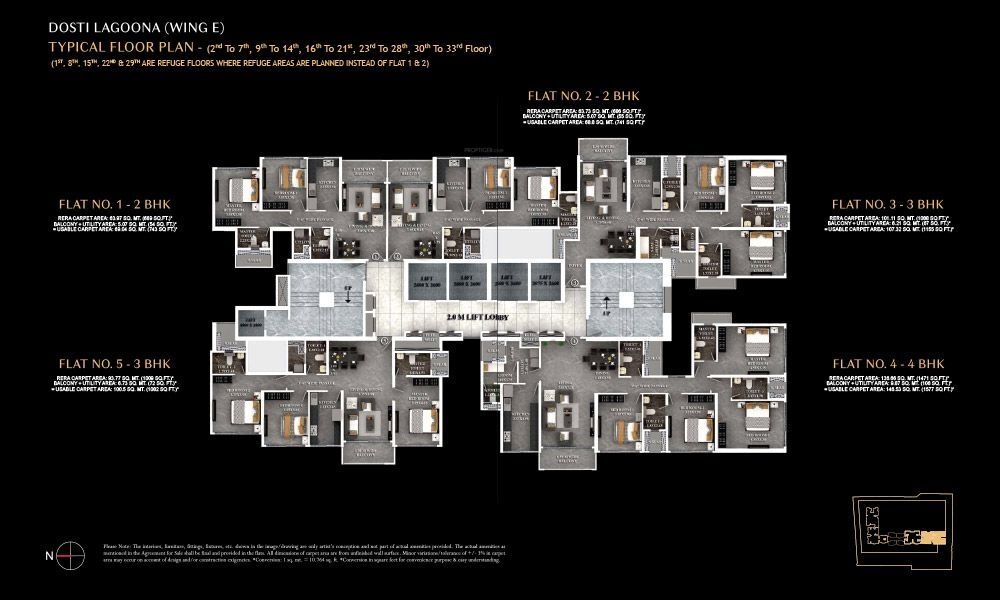  eastern bay WING E Cluster Plan from 2nd to 33th Floor