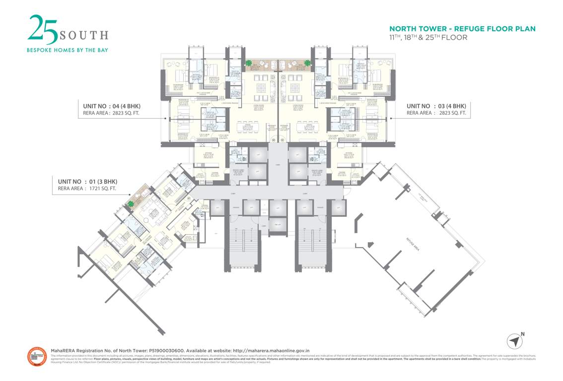  twenty five south north tower Twenty Five South North Tower Cluster Plan from 11th to 25th Floor