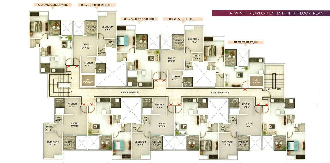  saptasajai aangan Saptasajai Aangan Cluster Plan For Odd Floor