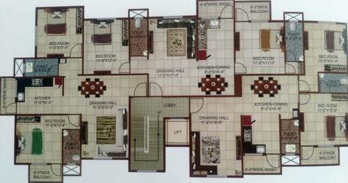  residency Mahalaxmi Residency Cluster Plan from 1st to 4th Floor