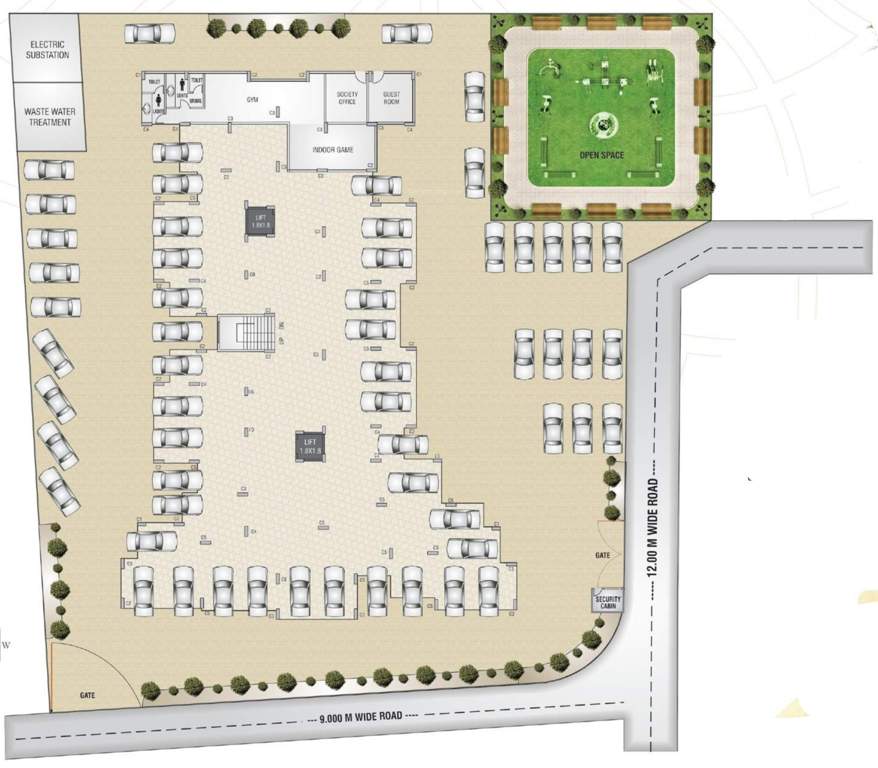  vihar ii Shree Gajanan Vihar II Cluster Plan For Ground Floor