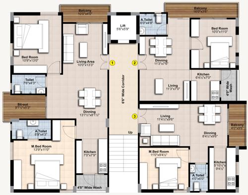  aspire-wondur-and-white-rock White Rock Cluster Plan from 1st to 4th Floor