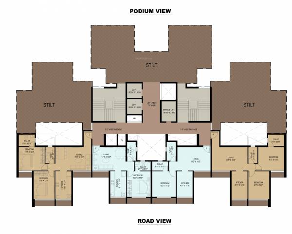  exotique-phase-i Wing B Cluster Plan from 1st to 3rd Floor
