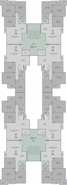  shantanu-green-phase-2-plot-no-2 Wing D and E Cluster Plan from 1st to 12th Floor