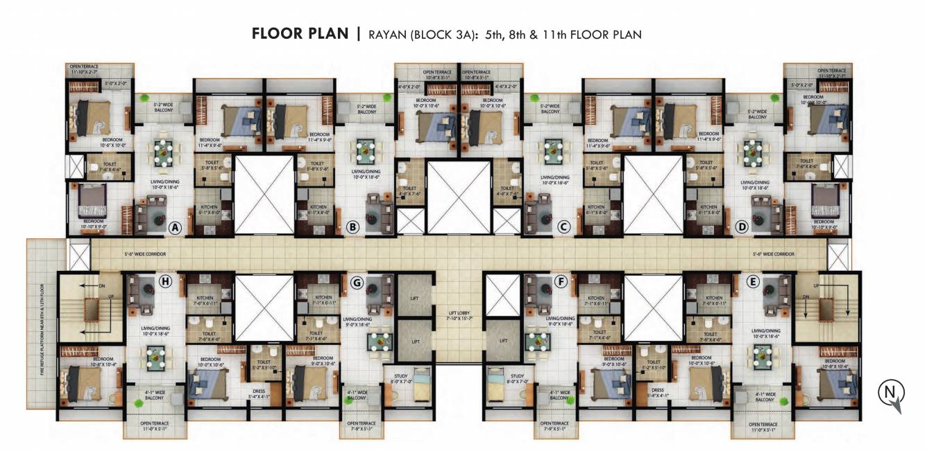  lakescape Block 3A Cluster Plan For 5th, 8th & 11th Floor