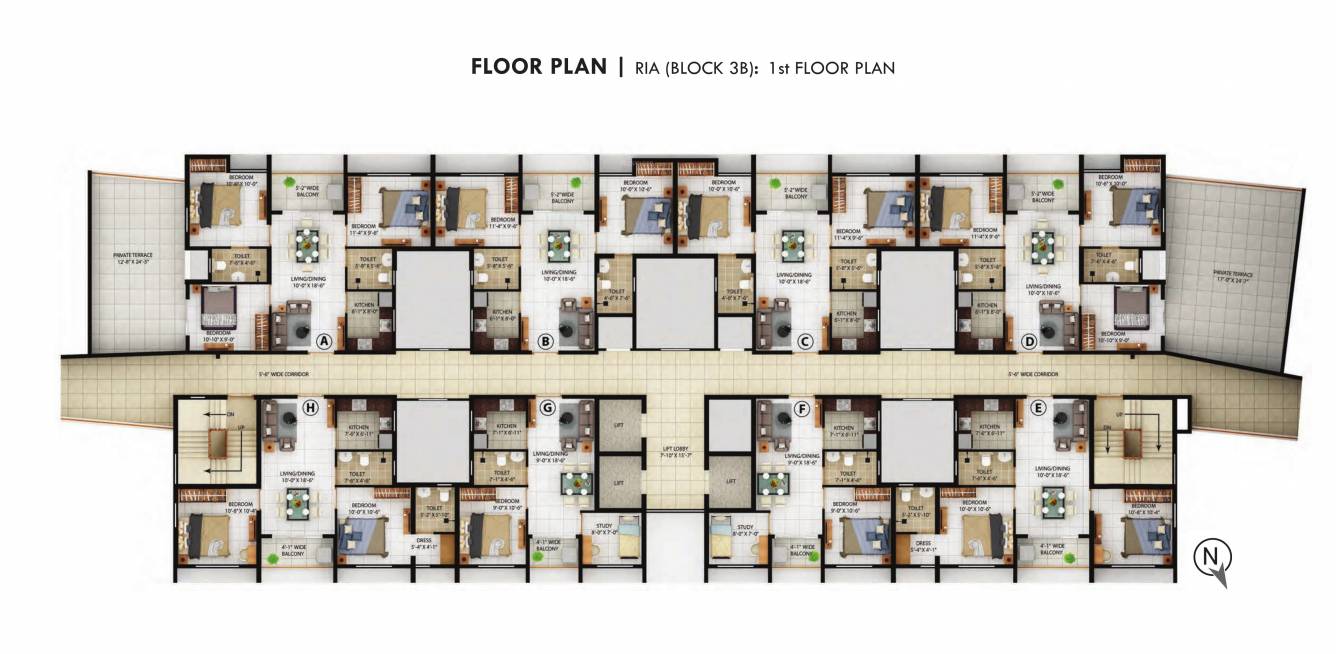  lakescape Block 3B Cluster Plan For 1st Floor