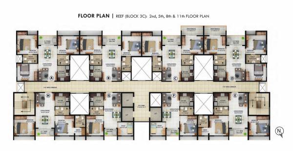  lakescape Block 3C Cluster Plan For 2nd, 5th, 8th & 11th Floor