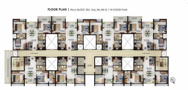  lakescape Block 3D Cluster Plan For 2nd, 5th, 8th & 11th floor 
