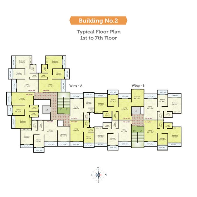  star prestige building no 2 Star Prestige Building No 2 Cluster Plan from 1st to 7th Floor