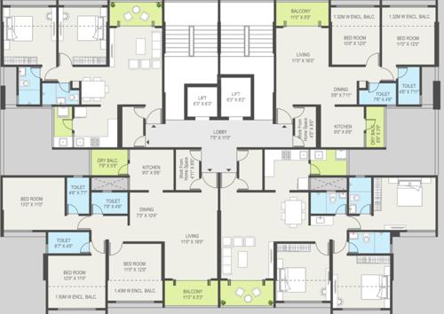  osian-one-and-only-phase-i F,E Cluster Plan From 1st To 12th Floor