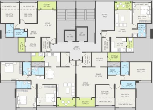  osian-one-and-only-phase-i F,E Cluster Plan From 6th To 11th Floor