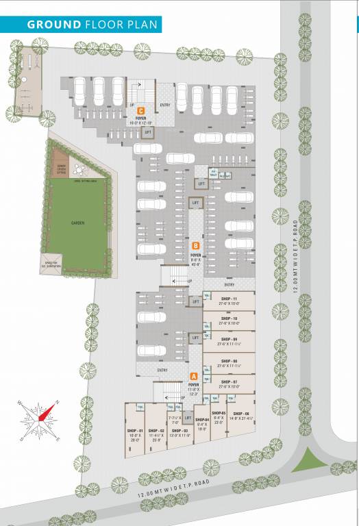  eureka avenue A, B, C Cluster Plan For Ground Floor