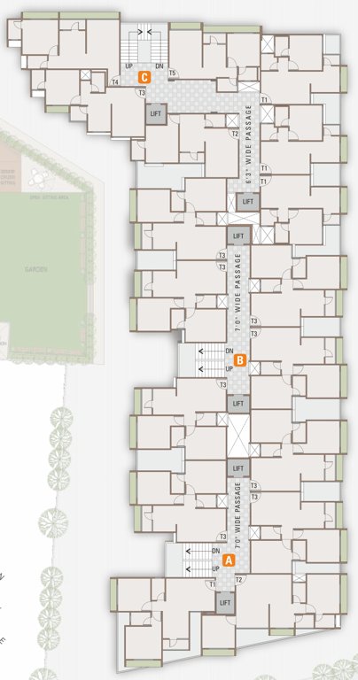  eureka avenue A, B, C Cluster Plan from 1st to 7th Floor