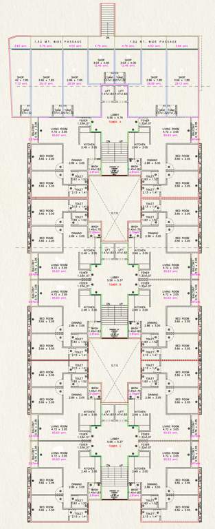  nand icon A, B, C Cluster Plan For 1st Floor