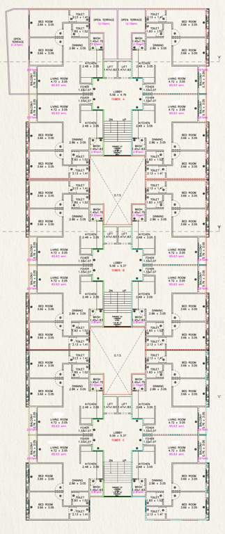  nand icon A, B, C Cluster Plan For 2nd Floor
