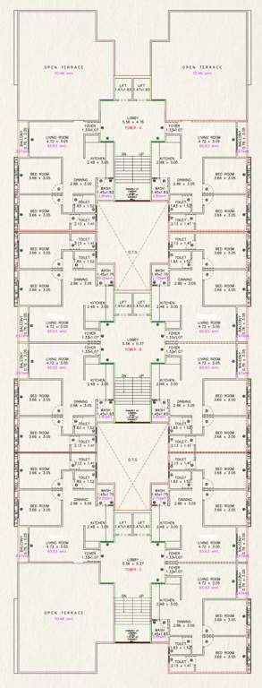  nand icon A, B, C Cluster Plan For 7th Floor