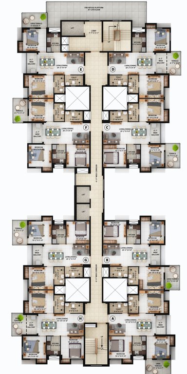  skygaze Block 1 Cluster Plan 3rd,6th,9th,12th,15,th,18th,21th,24th Typical Floor Plan