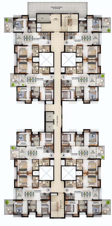  skygaze Block 1 Cluster Plan 5th,8th,11th,14th,17th,20th,23th Typical Floor Plan