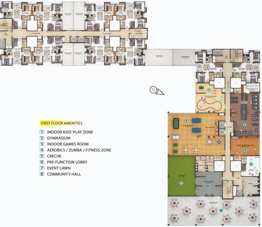  skygaze Block 1 Cluster Plan For 1st Floor
