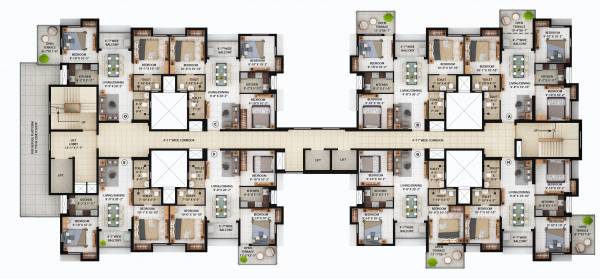  skygaze Block 2 Cluster Plan 4th,7th,10th,13th,16th,19th,22th Typical Floor Plan