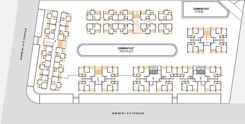  brahmdhara-residency Block A+B+C+D Cluster Plan from 1st to 10th Floor