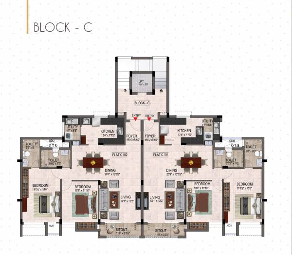  srishti Block C Typical Floor Plan