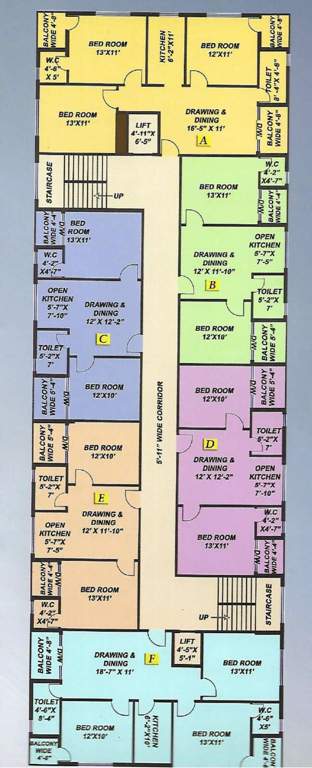  gdr apartment GDR Apartment Cluster Plan from 1st to 8th Floor