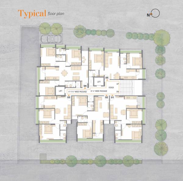  samanvay Block A Cluster Plan for Typical Floor