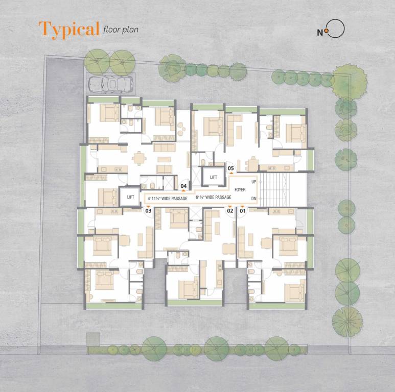  samanvay Block A Cluster Plan for Typical Floor