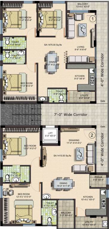  wind flora Wind Flora Cluster Plan For Typical
