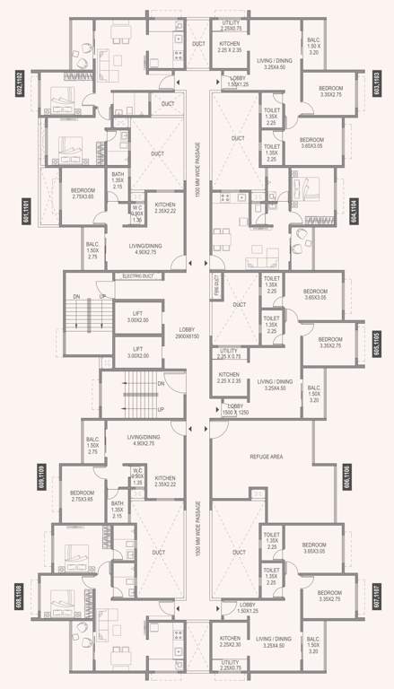  mithila at aaryavarta Building  3 Cluster Plan For 6 And 11 Floor