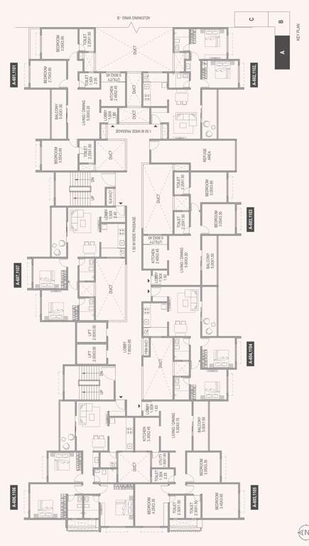  mithila at aaryavarta Building  4 Cluster Plan For 6,11 Floor