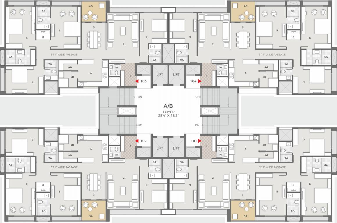 ayaan Block A,B Cluster Plan For Typical